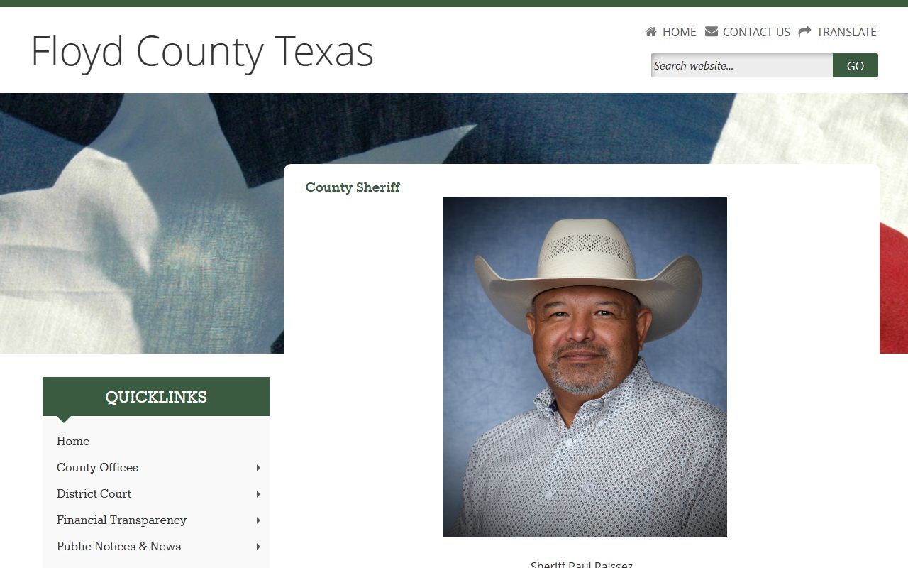 Floyd County sheriff page for inmate population custody status